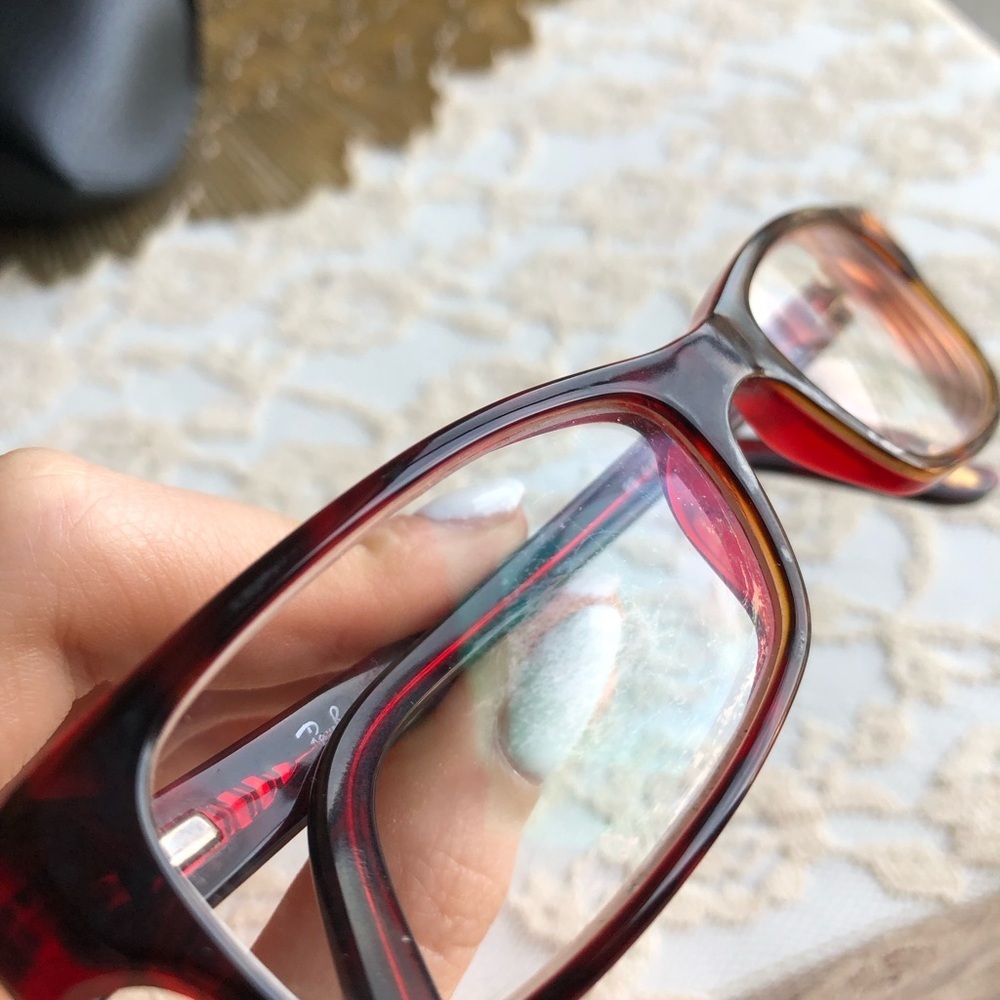 Ray Ban Red and Black Eyeglasses - Picture 8 of 8